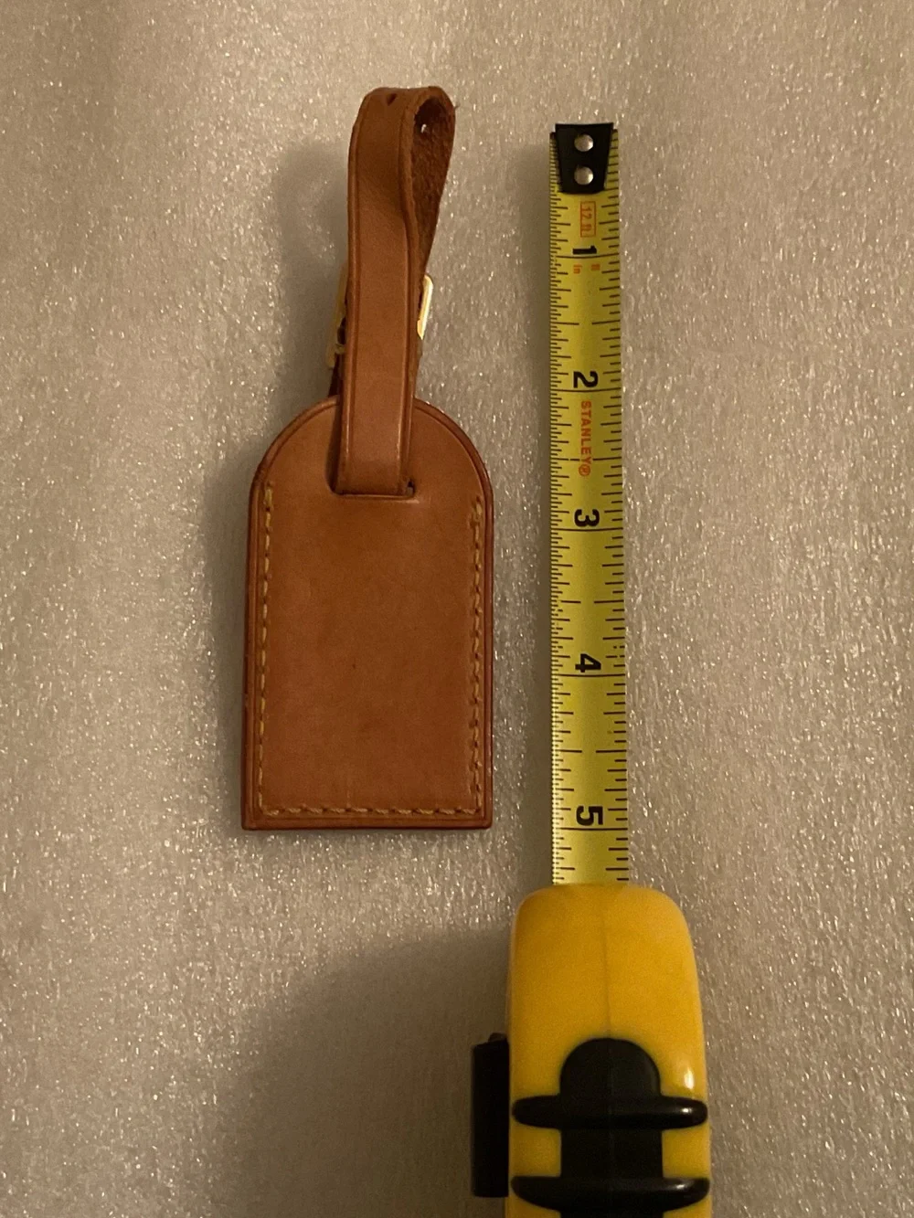 Louis Vuitton Vintage Small Vachetta Leather Luggage Tag w/ Strap Made in France